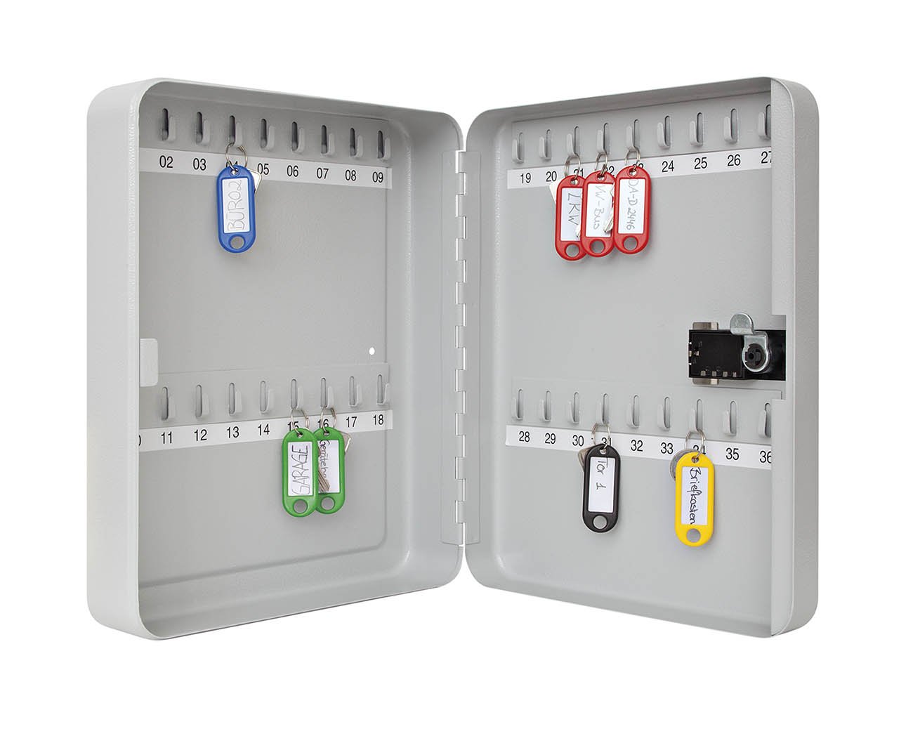 Wedo 10243637 Armoire à clés avec serrure à combinaison 3 chiffres pour 36 clés Gris lumière