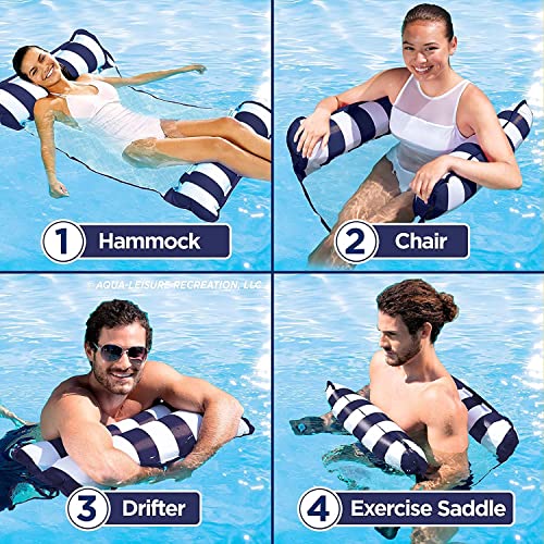 Image of Inflatable Pool Floats for Adults with Manual Air Pump - Water Hammock & Floating Bed | Adult Floaties | Swimming Pool, Beach, Lake & Summer Party