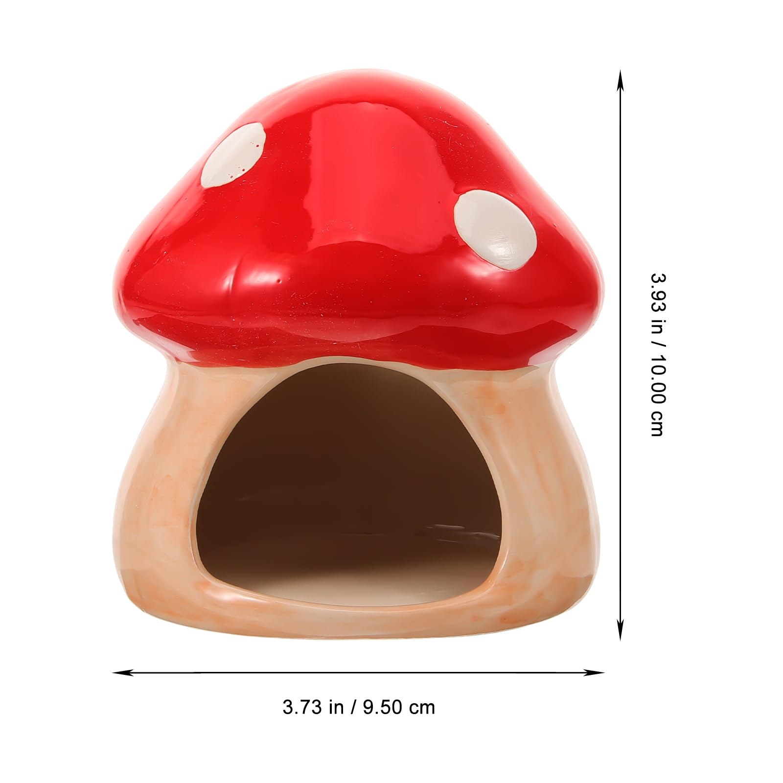 Housoutil Ceramic Mushroom Hamster Hide, Hamster Mushroom House, Mini Ceramic House, Summer Cute Nest, Cooling Shelter for s - Image 3