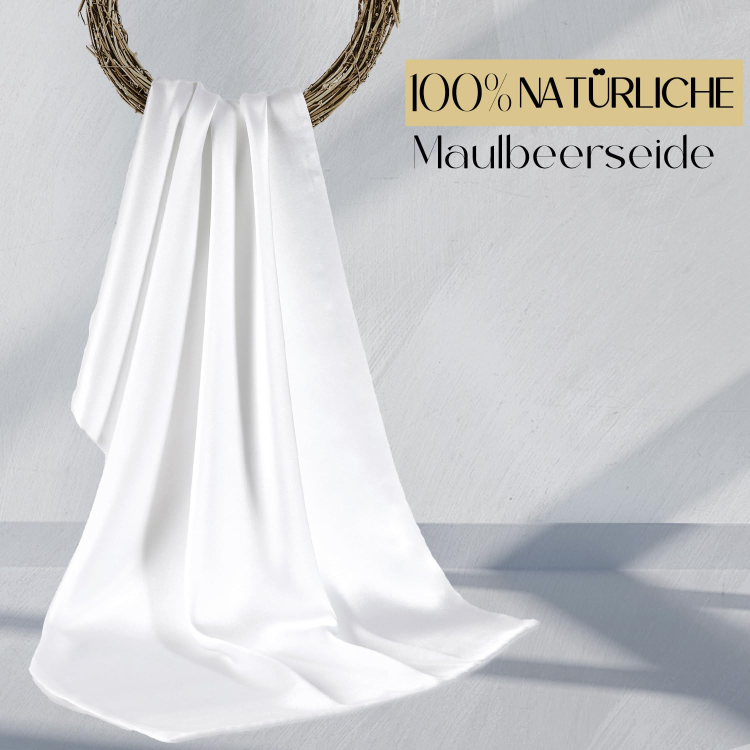 ZIMASILK - Federa per cuscino, 100% seta, delicata sui capelli e sulla pelle, double-face, 19 momme, in pura seta di gelso, con cerniera, 1 pezzo (50 x 70 cm, bianco)