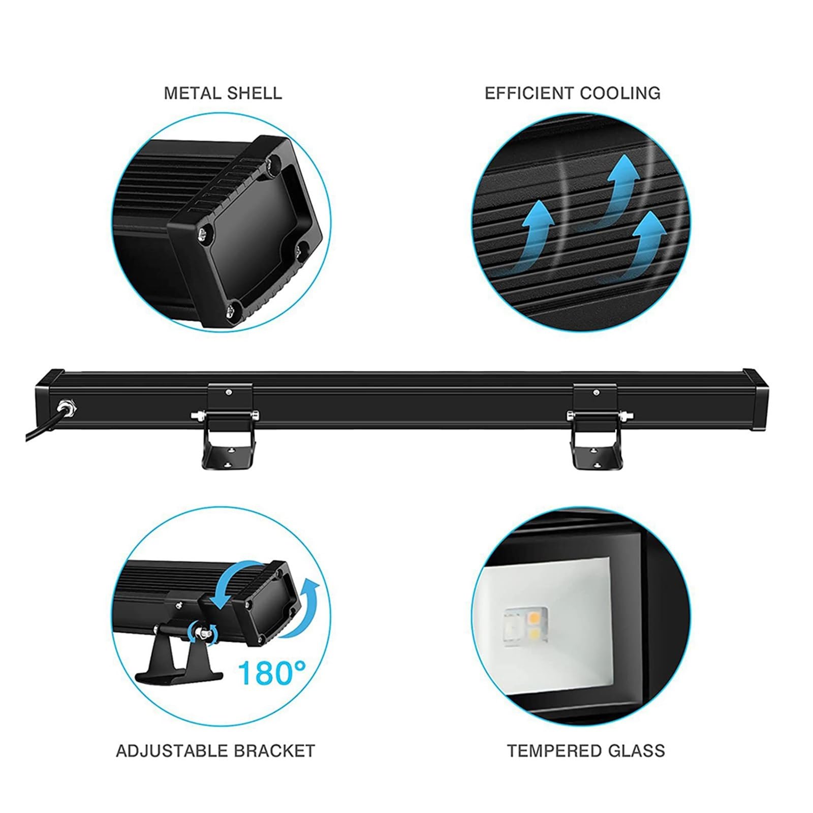 Lampa LED 45W Kontrola Aplikacji 27 Trybów Regulacja RGBCW Zewnętrzne Wodoodporne Światło Myjące Do Budynku Ogrodowego Kryty Wystrój Imprezy Z DJ-em Garaż ogrodowy