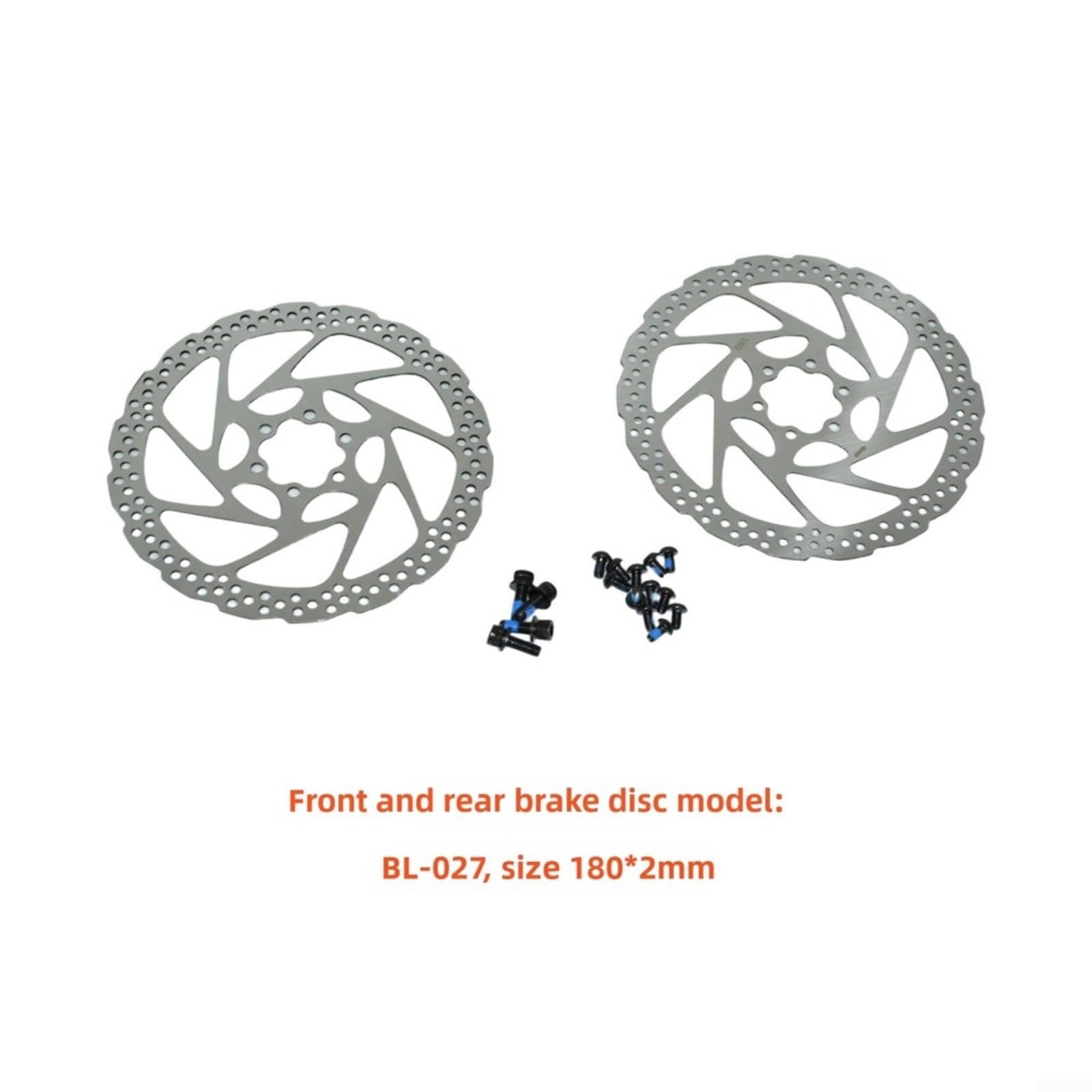Hydraulische Scheibenbremse für E-Bike & Fahrrad, wasserdicht mit 2-Pin-Stecker, inkl. 2x 180mm Bremsscheiben, Vorne 1100mm/Hinten 1800mm Ölleitung, Schwarz