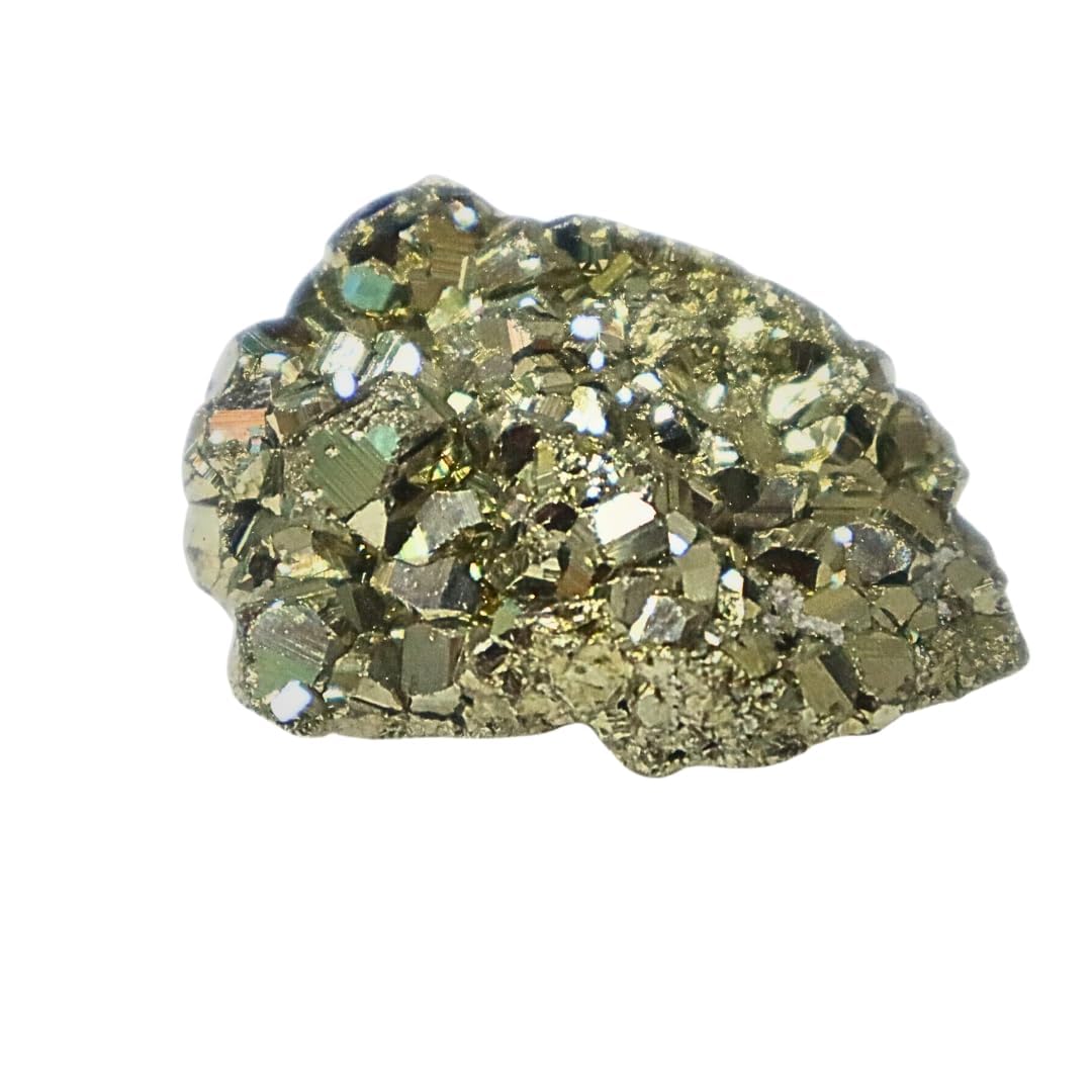 DVISHA Natural Pyrite Stone Original Cluster 40-50 Gram Raw/Rough High Energy Iron Peru Stone for Vastu/Gifts/Wealth, Attracts Business Luck - Gold Rock Reiki Crystal Used for Healing Pyrite Gemstone