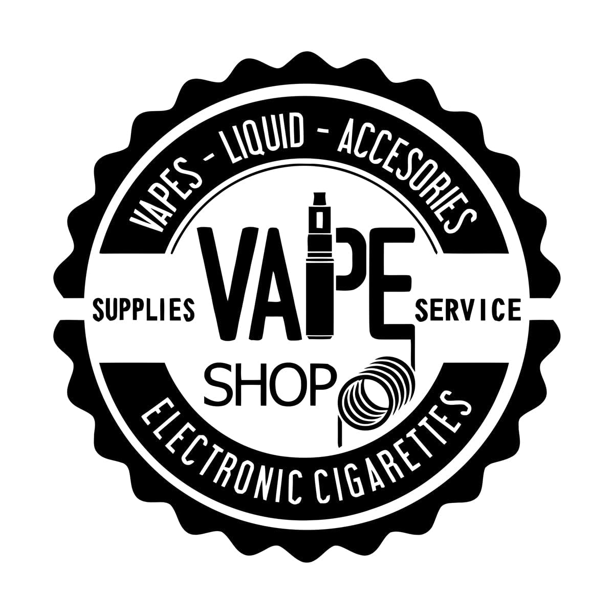 Modern Vape Shop Wall Stickers Wallpaper Shop Window Wall Decor Electronic Cigarette Vinyl Wall Decals Art Mural Poster Large - 58x58cm โ image 1
