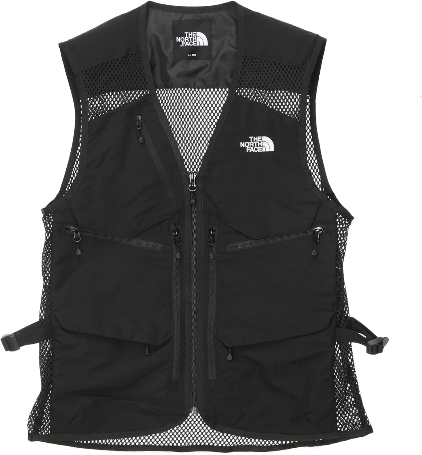 フラワープリント Mノースフェイスブラック黒バックビッグロゴ