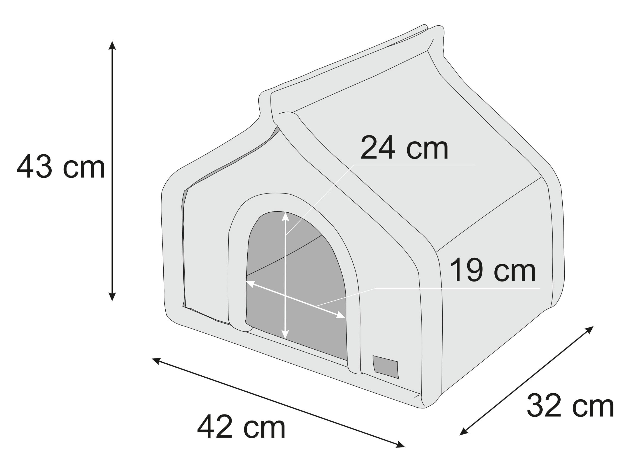 PillowPrim Cama para perros, tela para perros, cueva para gatos, caseta para perros, cesta para perros color beige, tamaño 1: 42 x 32 cm