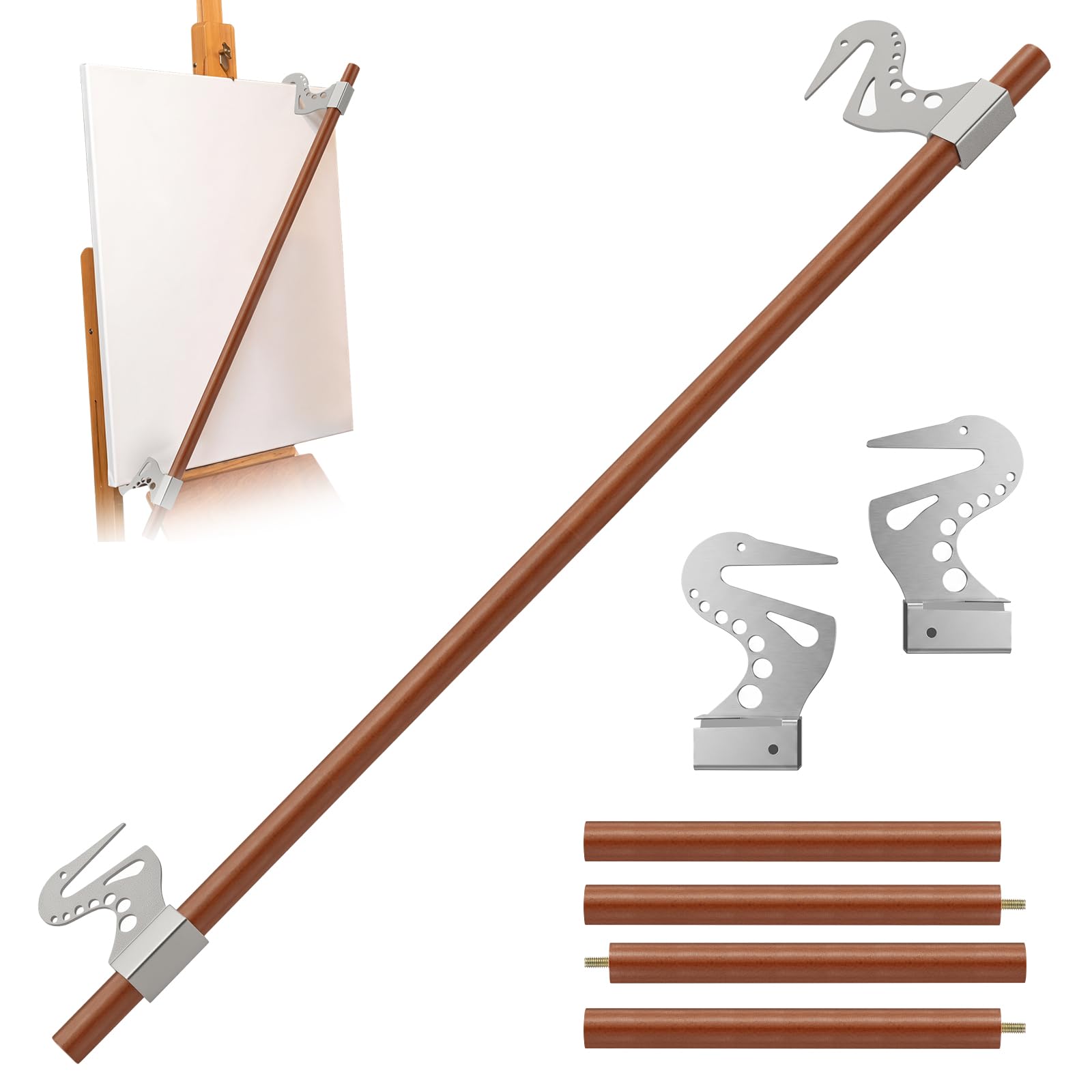 Artist Hand Support Bridge, Multi Angle Adjustable Easel Hand Rest Support Bar, Stable Wrist Rest Stand Drawing Painting Tool for Stretched Canvases, Sketch Boards and Hard Drawing Surfaces