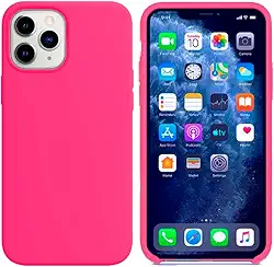 Capinha Colorida Compatível Com iPhone 11 Pro Max Vermelha ,Preta, Laranja, Amarela, Azul, Rosa, Pink, Branca, Lilás, Marrom, Verde, Roxo, Case Slim Flexível Aveludada Com 3 Camadas De Proteção PREMIUM ONYK (ROSA PINK)