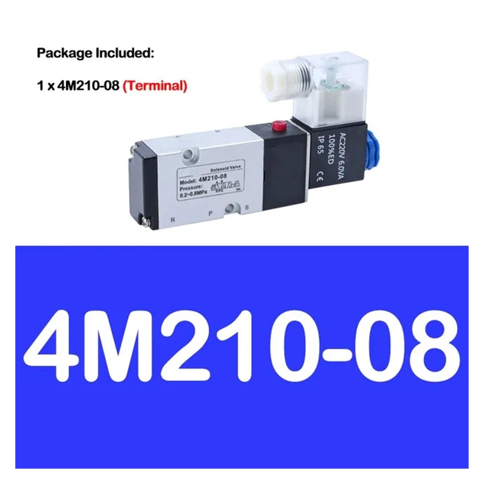 1 szt. 4M210-08 4M310-10 4M410-15 Elektryczny zawór elektromagnetyczny pięciokierunkowy sterujący 3-pozycyjny zawór powietrzny 2 (4m210-08 Only Valve, 5V)
