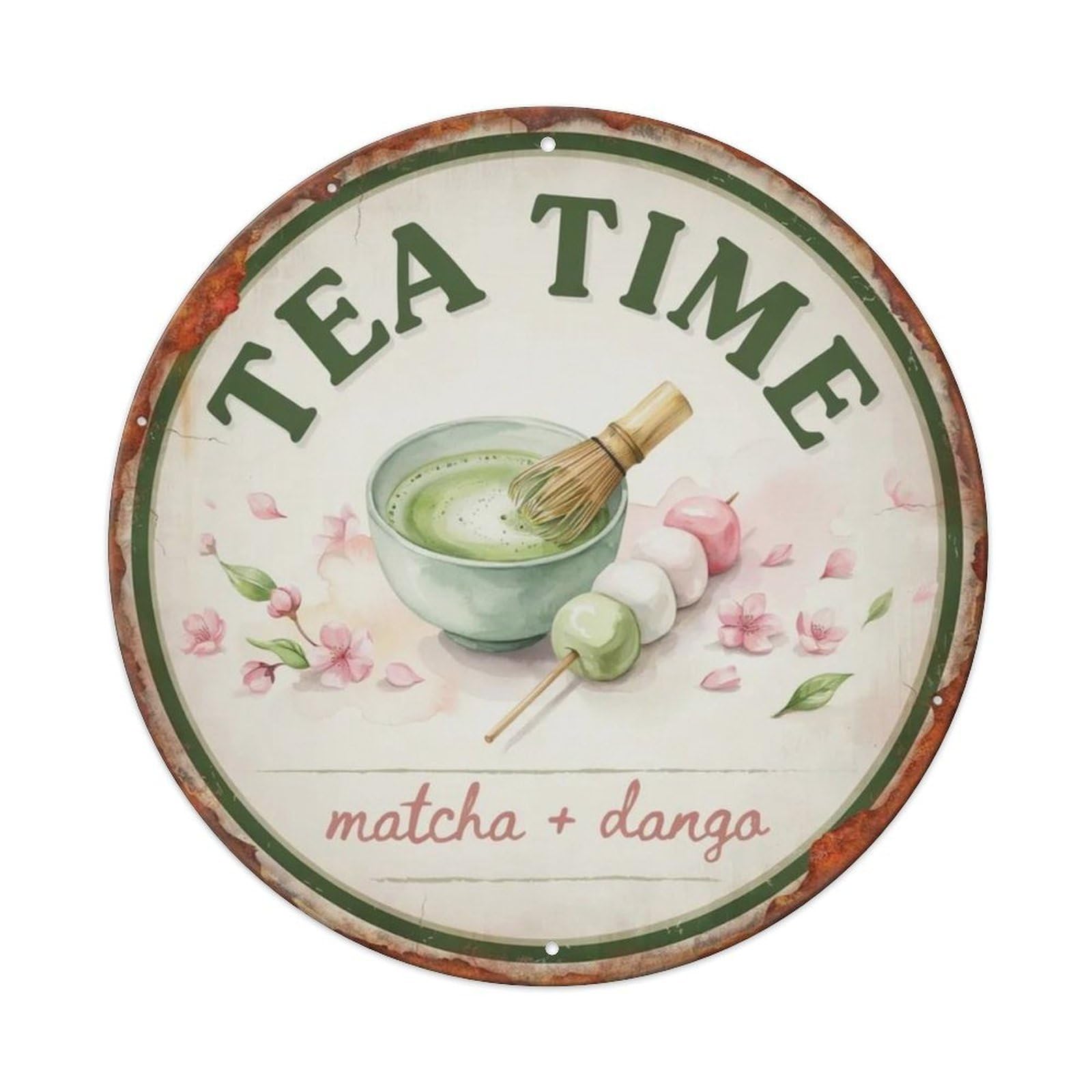 Tea Time Japanese Illustration Metal Tin Sign Plaque