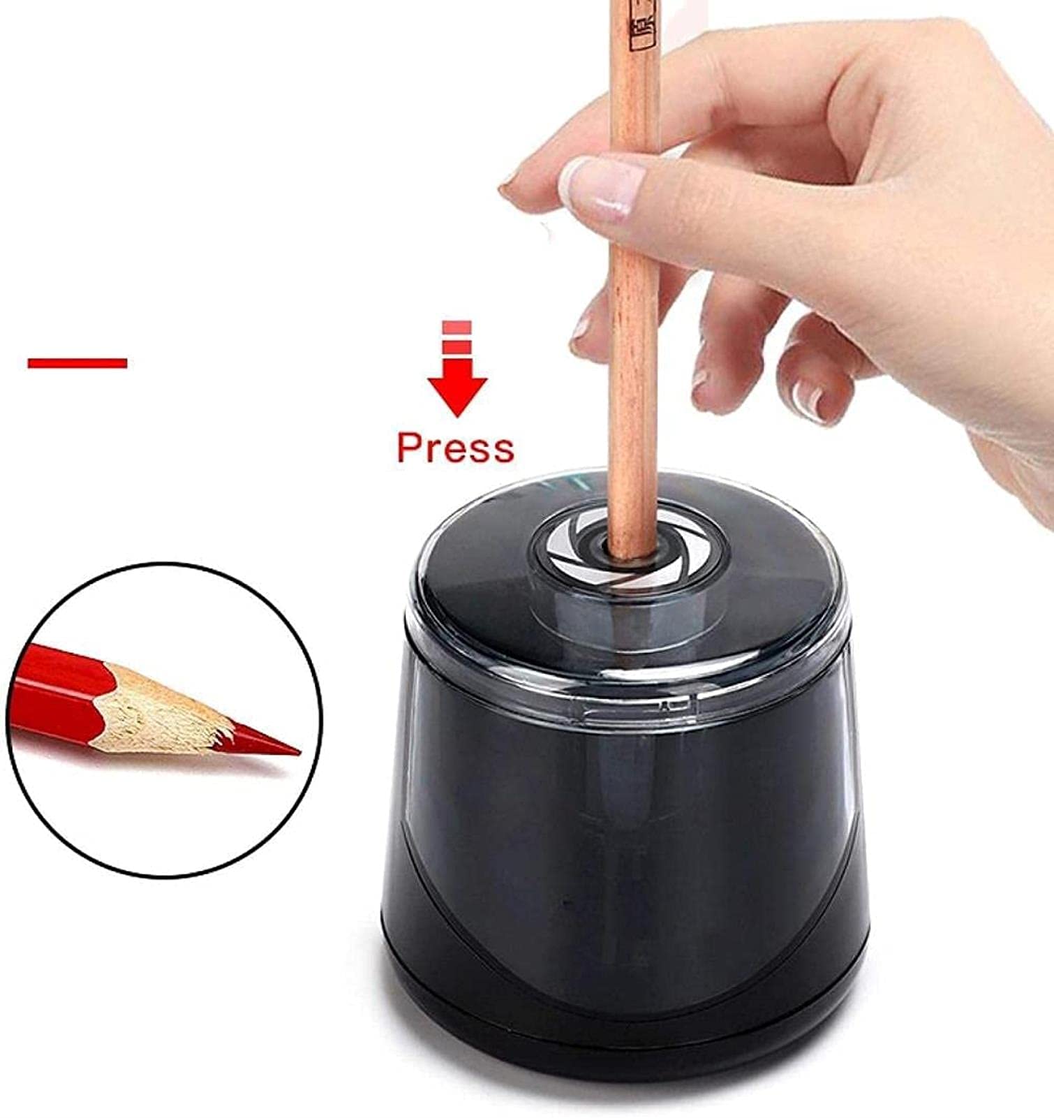 Temperamatite Elettrico con Batteria, temperamatite Automatico a Batteria con Contenitore, temperamatite Elettrico Automatico Portatile