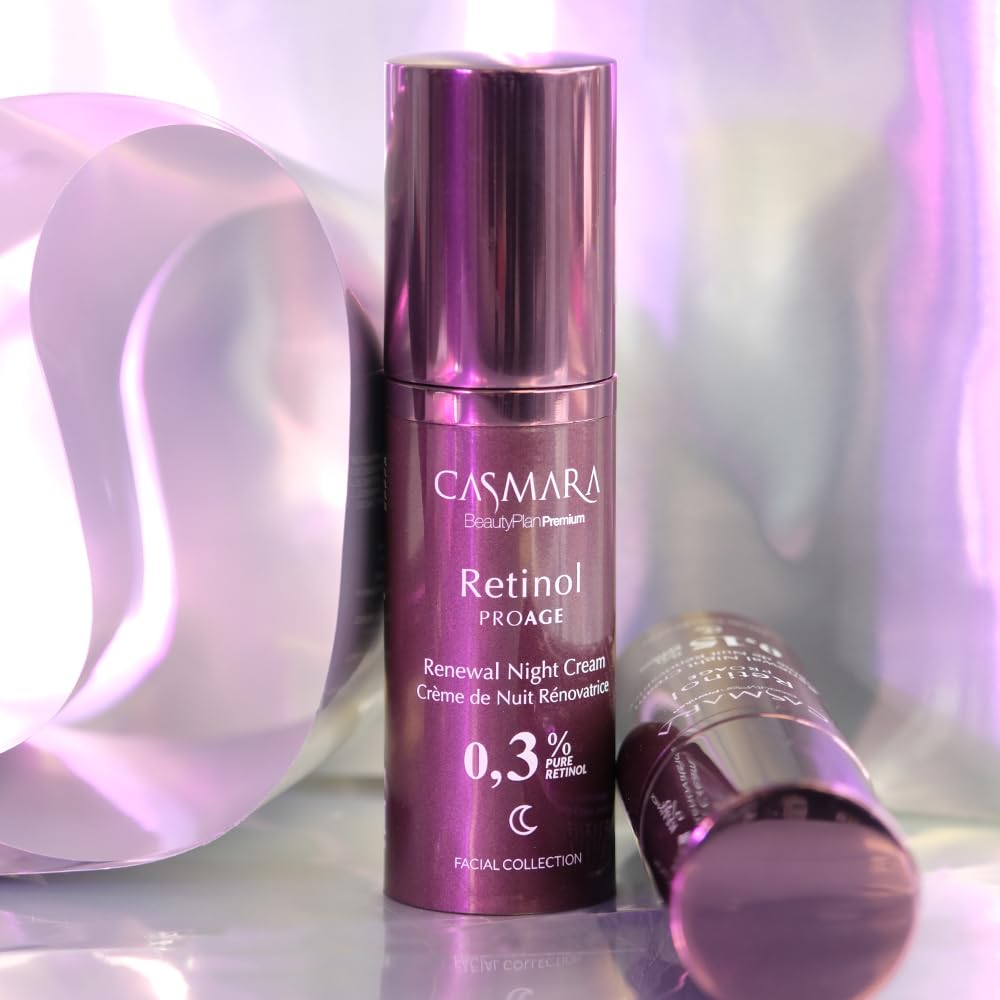CASMARA - 0,30% czystego retinolu na noc krem z kwasem hialuronowym, witaminą C, skwalanem, odmładzającym krem nawilżający do twarzy pielęgnacja skóry, poprawa elastyczności i jędrności, wszystkie