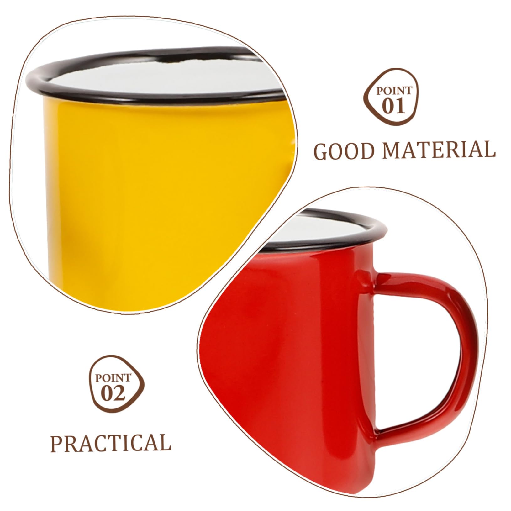 ifundom 4stücke Emaillebecher Retro-campingbecher Trinkbecher Aus Emaille Für Wasser Kaffee Tee Camping Zuhause Büro Robust Rostfrei