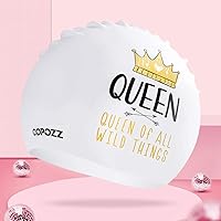 Vista 16 de COPOZZ Gorros de natación para adultos, de silicona, impermeable, cómodo, gorro de natación para cabello largo y corto