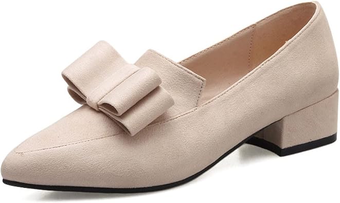 Amazon.com: Tacones gruesos medios cómodos para mujer, zapatos de tacón  simple cerrados, punta puntiaguda, zapatos de tacón de piel sintética para  el trabajo y caminar : Ropa, Zapatos y Joyería