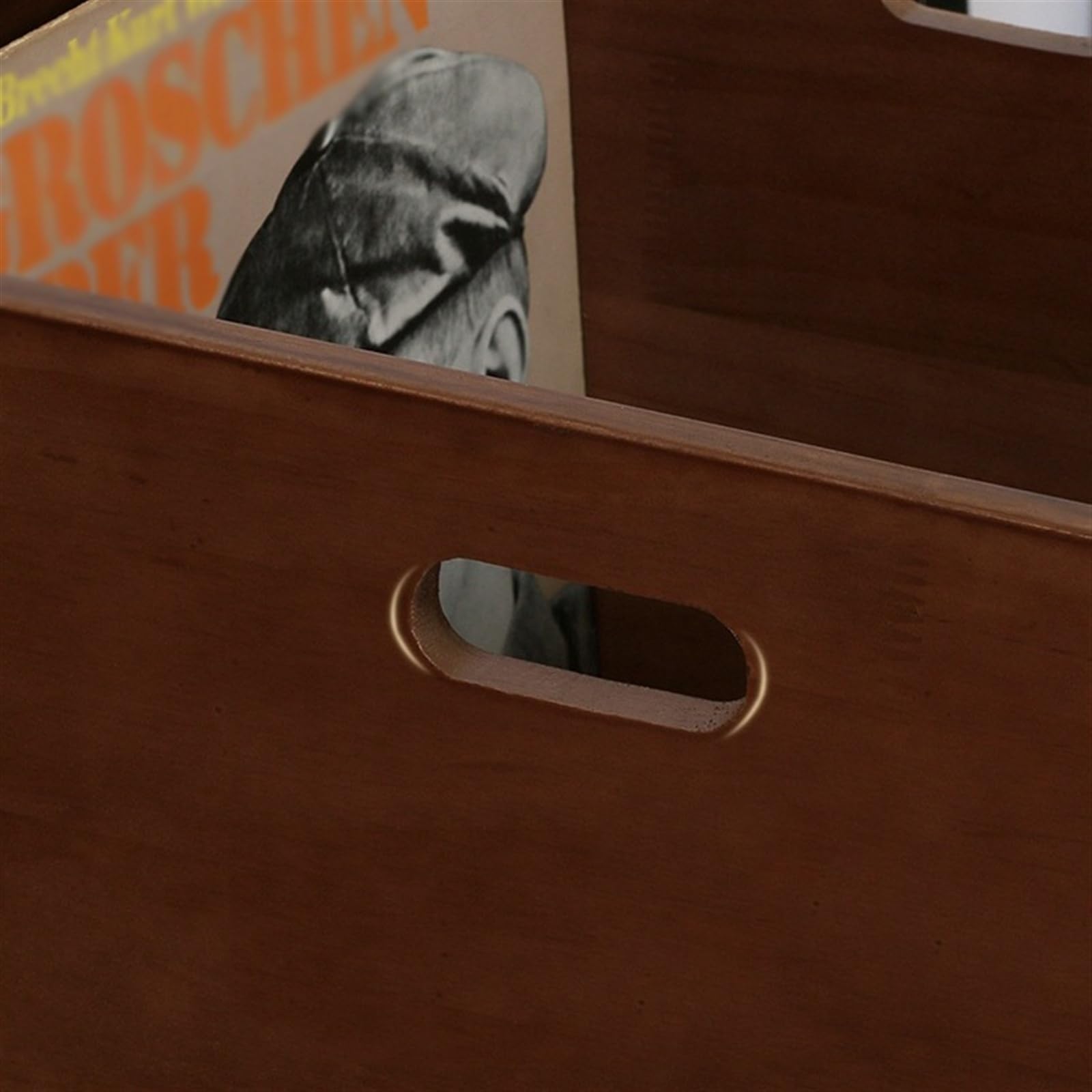 Custodia per CD Scatola portadischi for dischi in vinile, cassa for in legno con manico - Porta album e organizer in pino da tavolo, custodia impilabile for Portadischi(Natural)