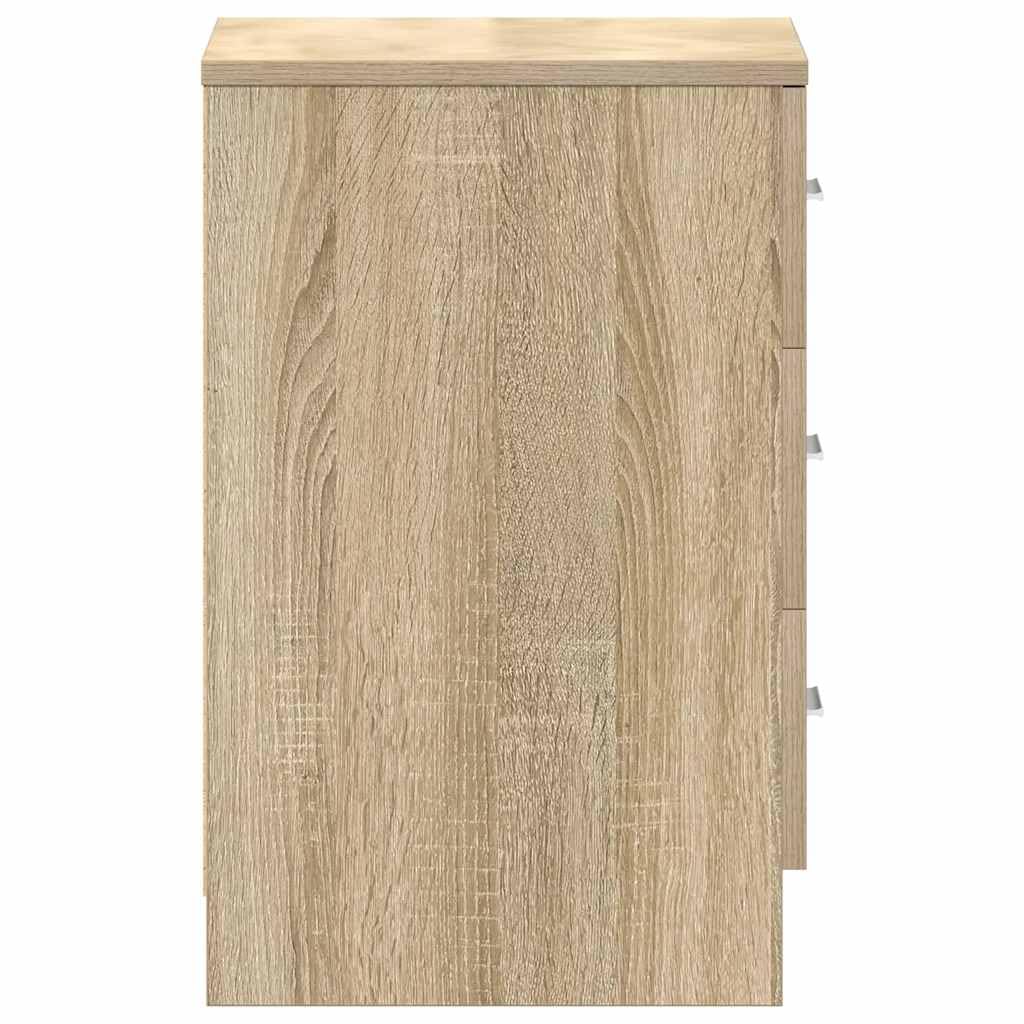 vidaXL 2X Comodini Moderni Eleganti Robusti con Cassetti Portaoggetti Armadietto Comò Cassettiera Versatile Rovere Sonoma 38x35x56 cm in Truciolato