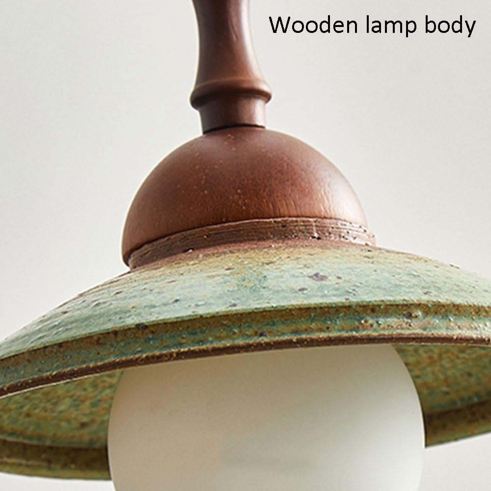 Lampa wisząca LED, żyrandole, 8,6 '' ceramiczna wyspa kuchenna, klosz w kształcie szyszki sosnowej, drewniany żyrandol do jadalni, stolik nocny, kuchnia, przedpokój