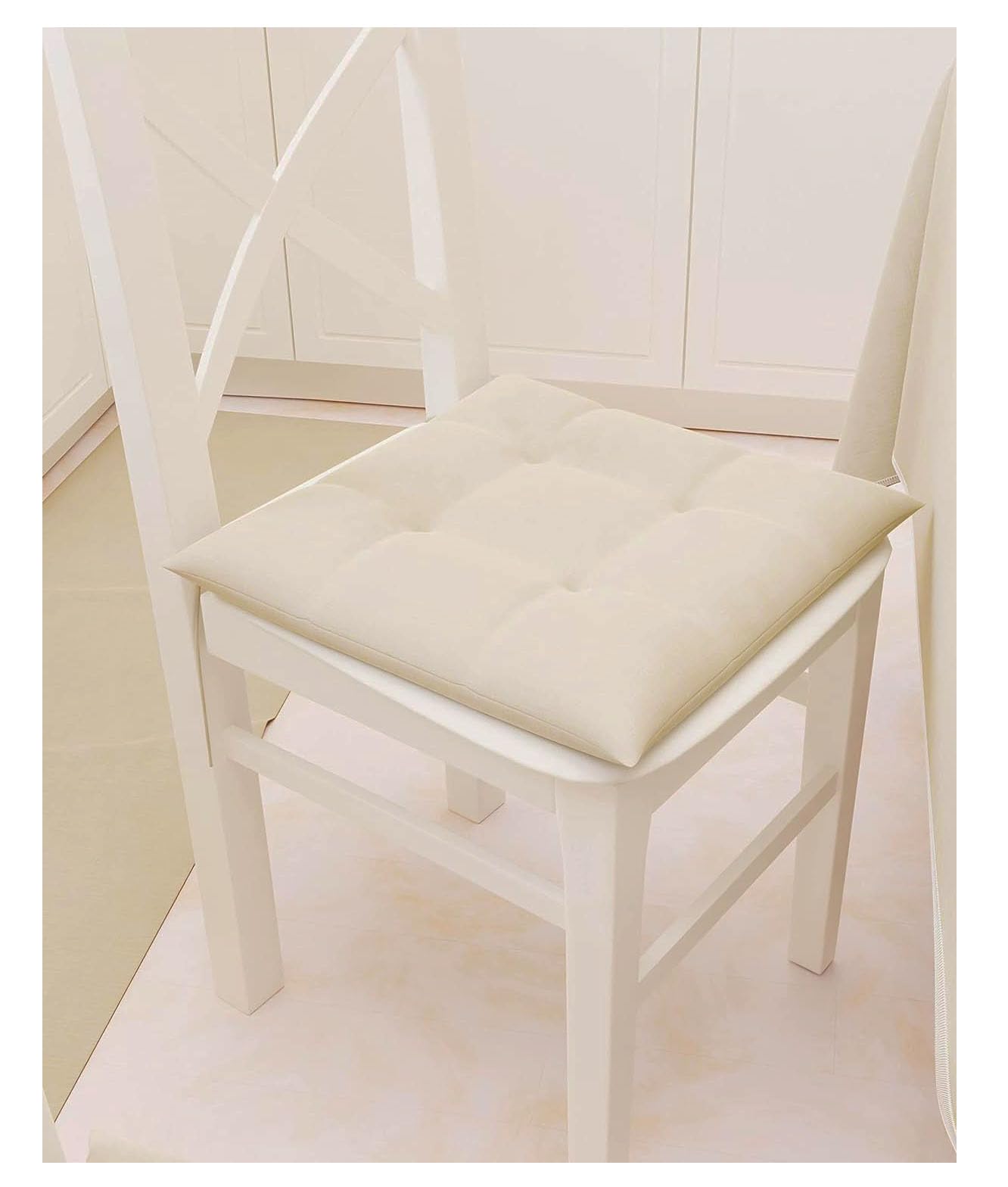 Russo Tessuti Set Di 6 Cuscini Coprisedia Imbottiti Con Elastico, Fantasia Barocco Moderno, Grigio, 36x38x3 Cm