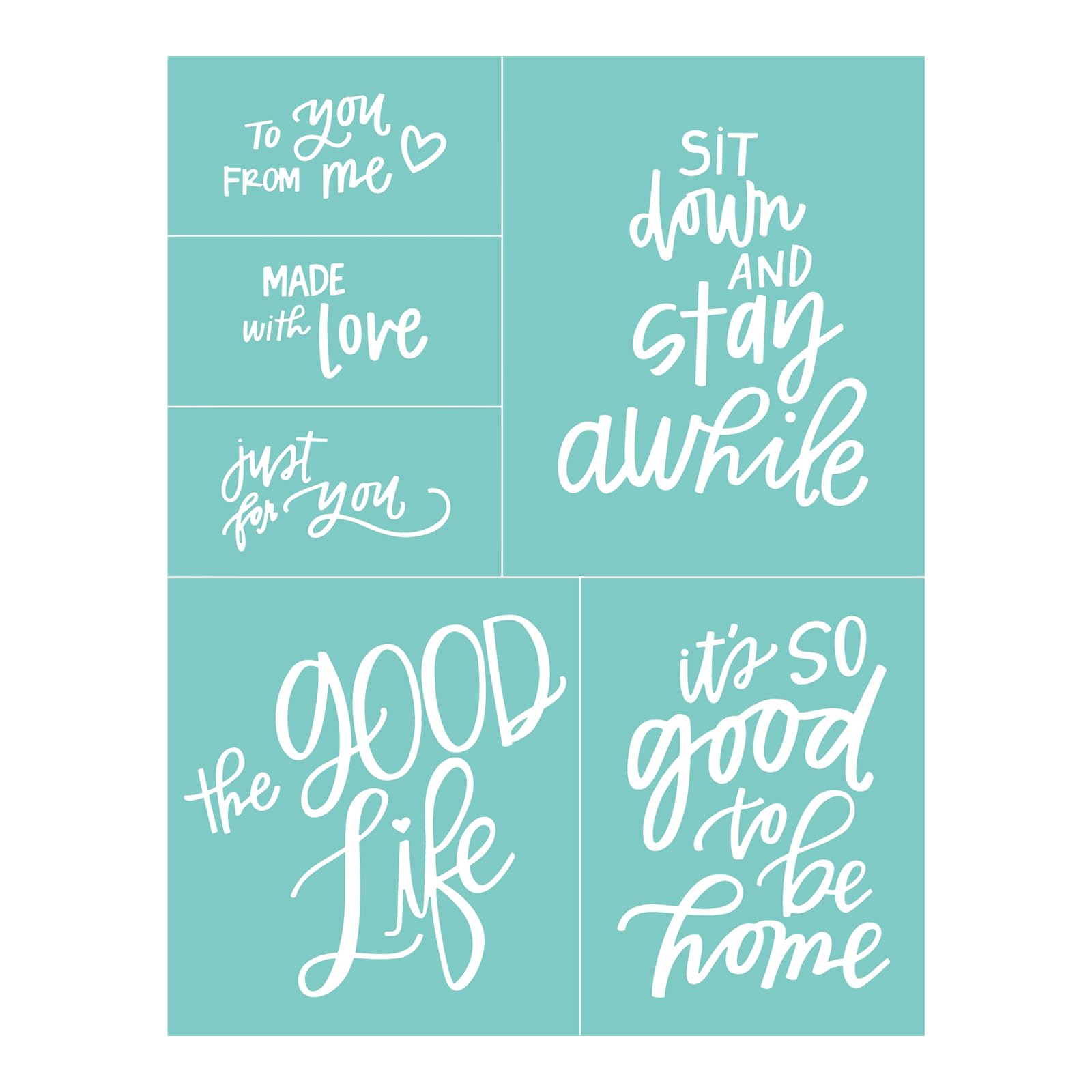 Silkscreen Stencil The Good Life,Reusable Self-Adhesive Silk Screen Printing, for Decor/Printing Wood/Fabric/Wall/Glass/Paper, Home Craft Projects Decorations Pattern (8.5x11inch)