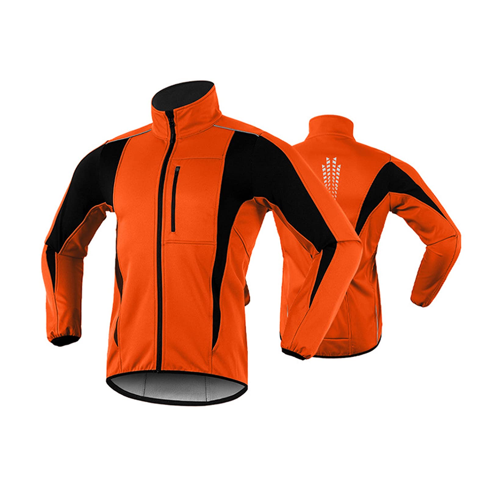 Giacca Ciclismo Uomo, Top Ciclismo Autunno Inverno, Cappotto Softshell Riflettente Antivento Impermeabile, Fodera Pile Termico Traspirante Capispalla Bici