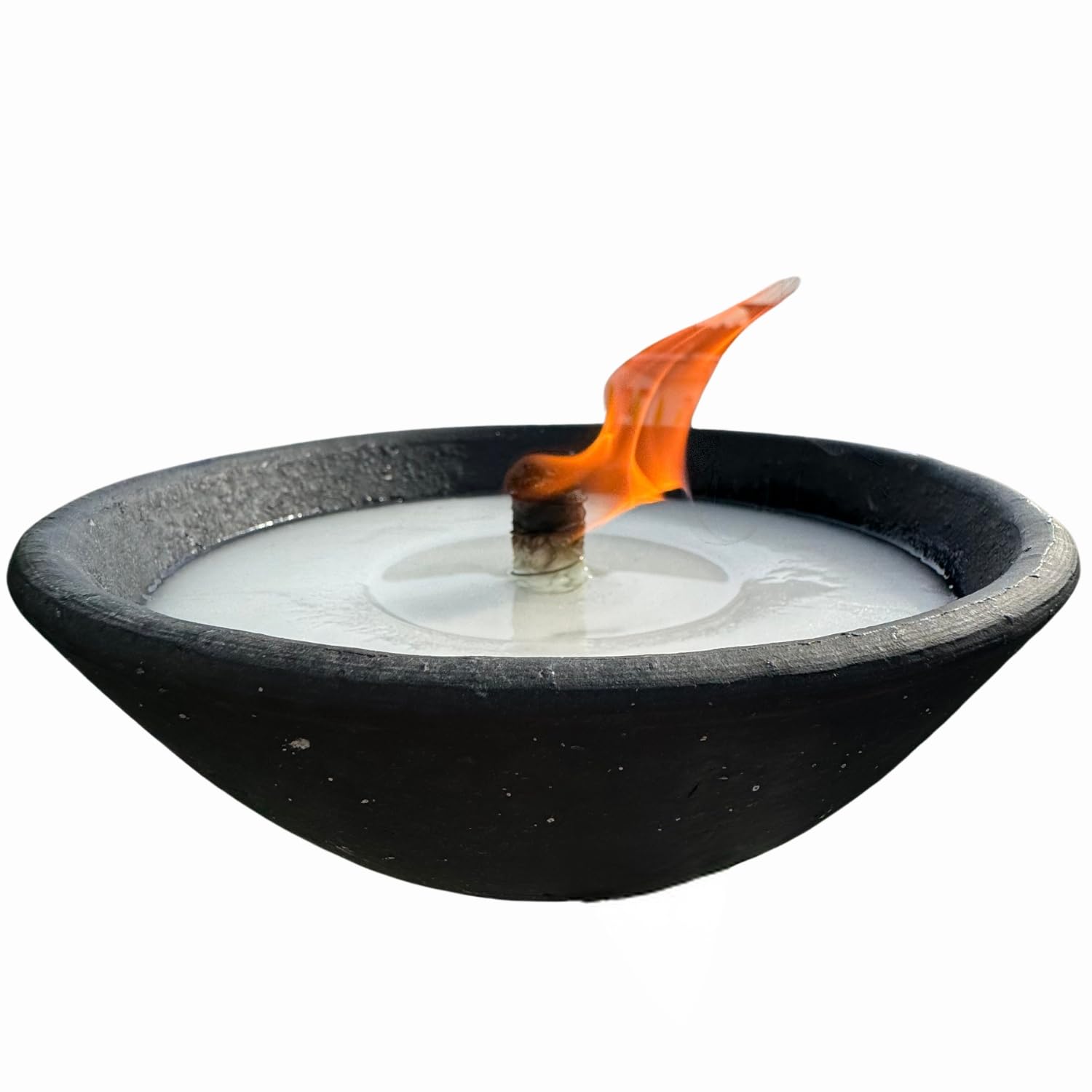 Schwabenfire Große Outdoorkerze aus Terrakotta mit Dauerdocht Grau 100% Handgemachte outdoor kerze Made in Germany Wetterfeste outdoor kerzen xxl Wiederverwendbar geburtstagsgeschenk für frauen