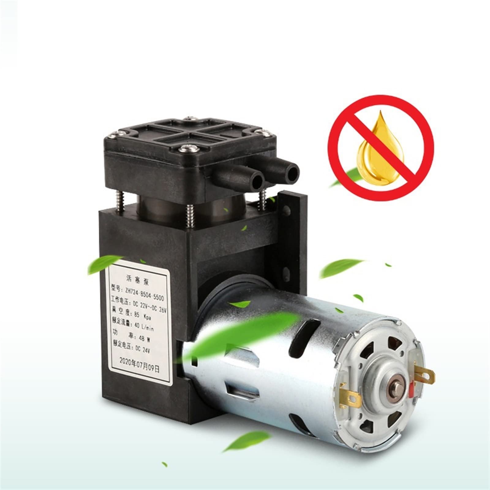 Pompa for vuoto CC in miniatura DC12V Pompa for vuoto a membrana senza olio ad alta pressione negativa Pompa for aria for strumenti di bellezza utilizzato nell'industria chimica, spray