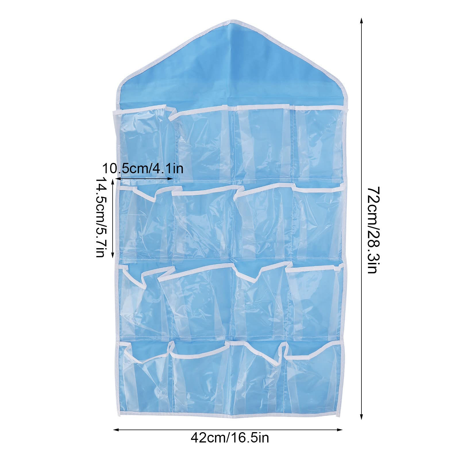 Tomotato Closet Hanging Organizer Wall Hanging Storage with Mesh Pockets Door Closet Storage Hanging Shelves Caddy Bag for Bedroom Living Room(Blue)