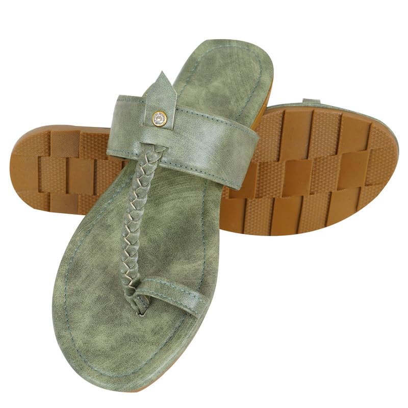 DFR Casual FlipFlops Slippers For Women Girls, cushioned Comfortable Chappals, Color – Green, UK Size 6 (B0D8KSSJ29) Amazon Price History, Amazon Price Tracker