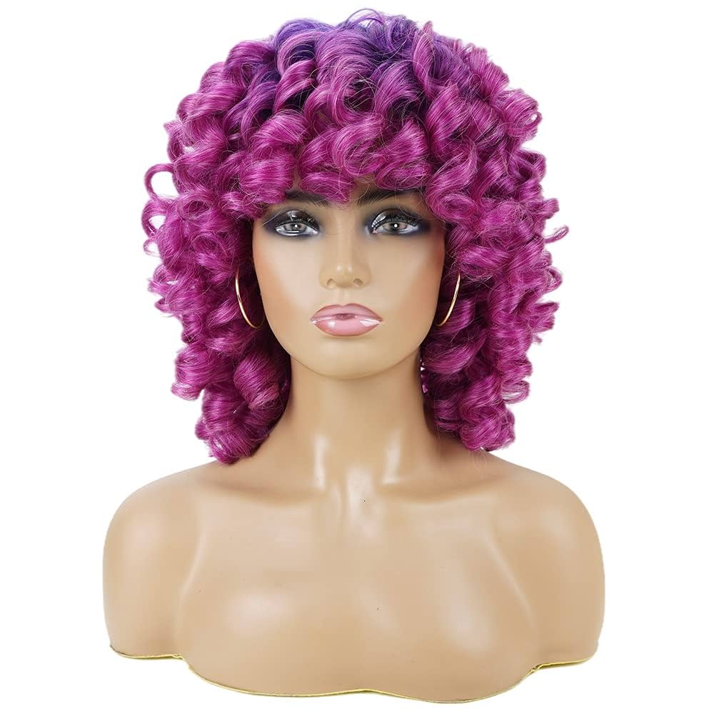 Amazon.com : andromeda Blue Purple Wigs for Women Soft Short