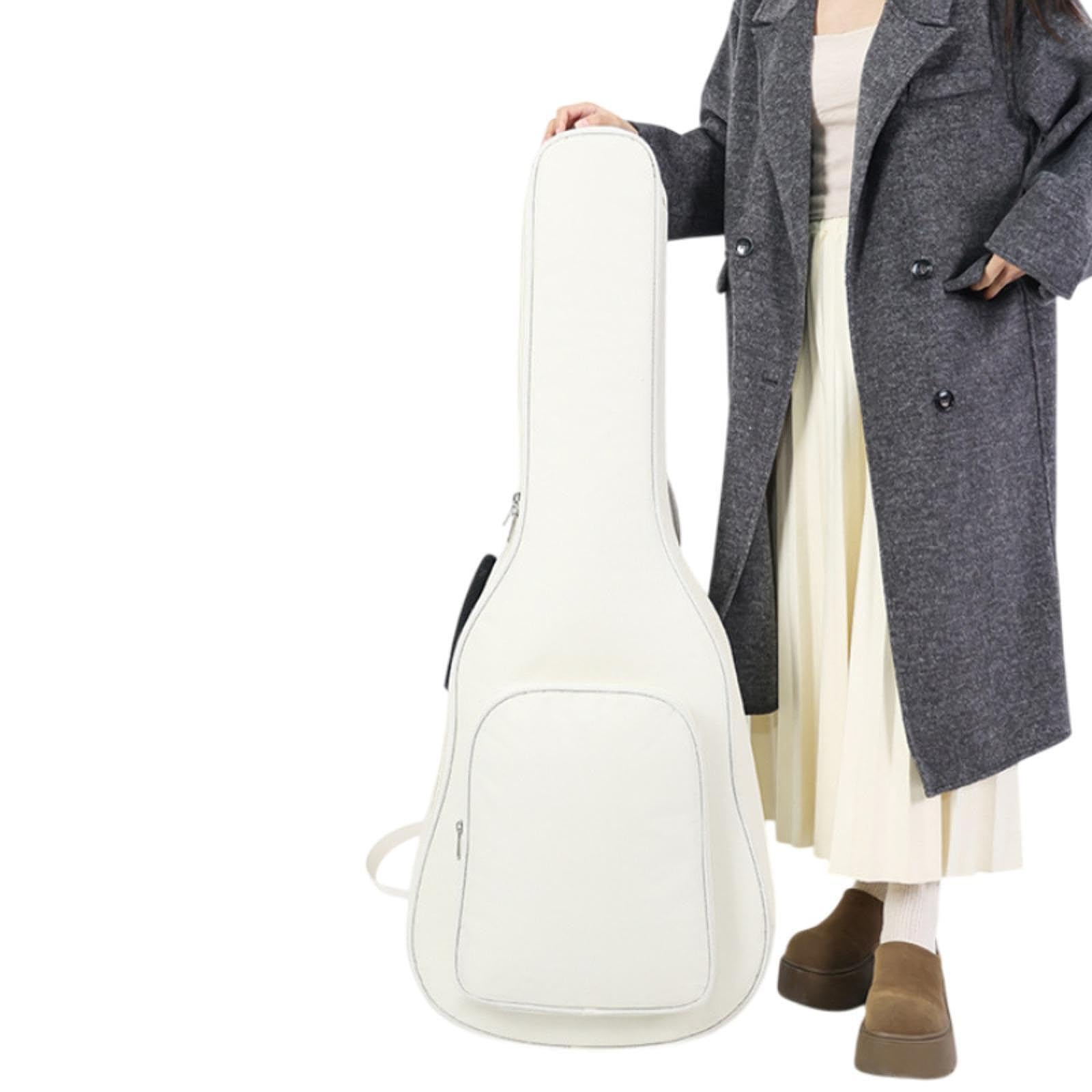 Custodia per Chitarra Da 41 Pollici con Cinghie Regolabili per Eventi All'aperto, Bianco