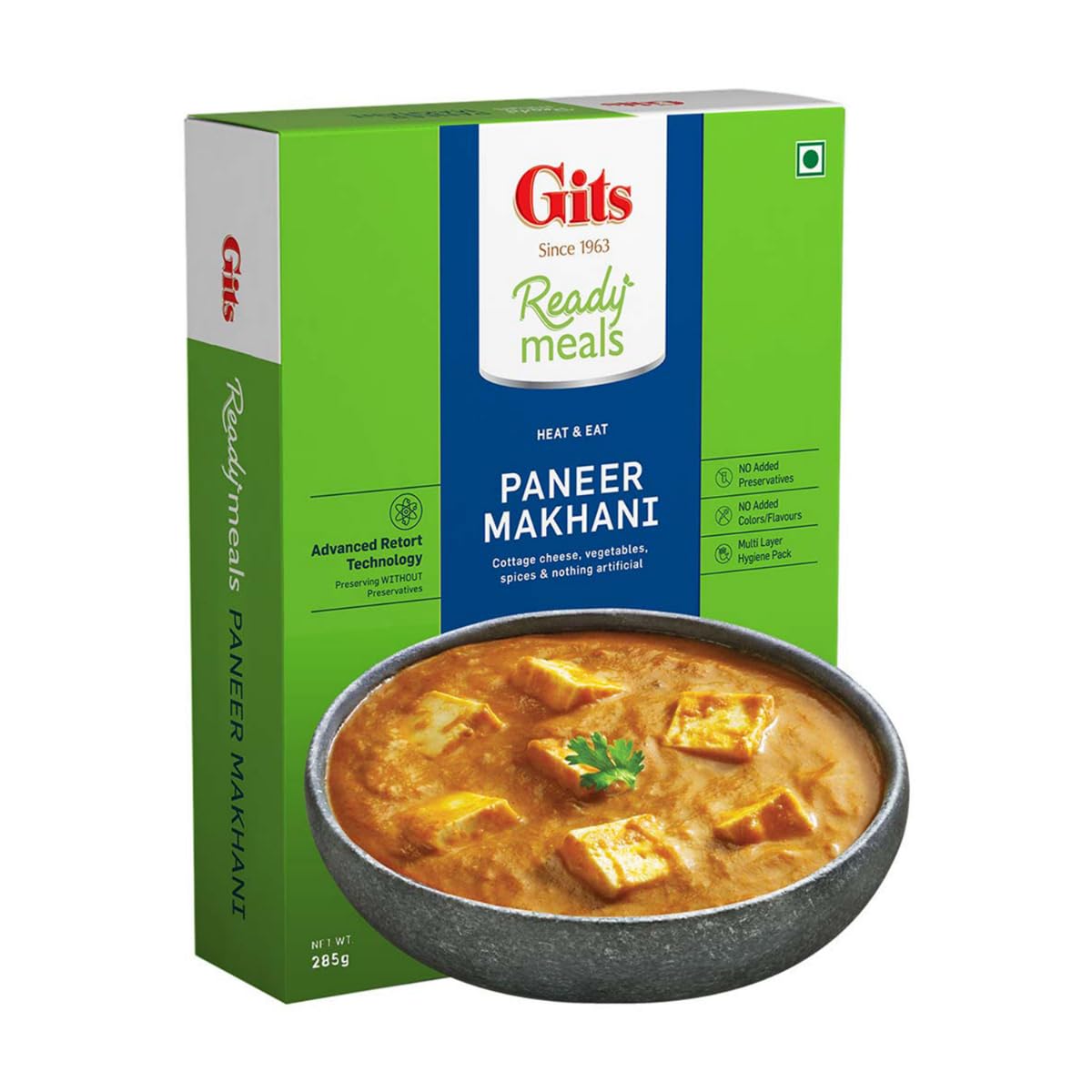 Gits Ready to Eat Paneer Makhani, Pure Veg, Heat and Eat Spicy Curry, Microwaveable, 285g - Image 3 thumbnail