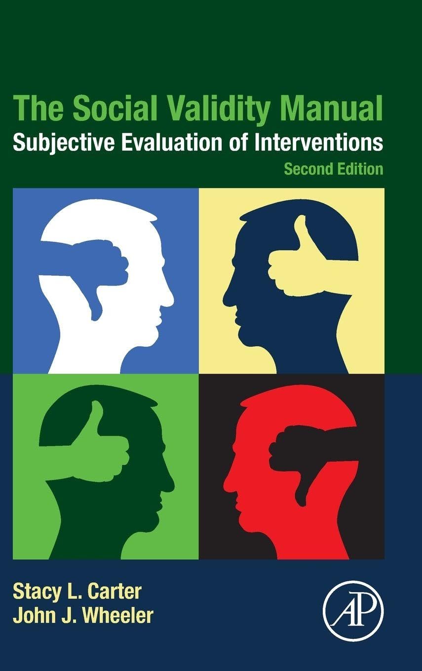 Buy The Social Validity Manual: Subjective Evaluation of Interventions — BookShops.in