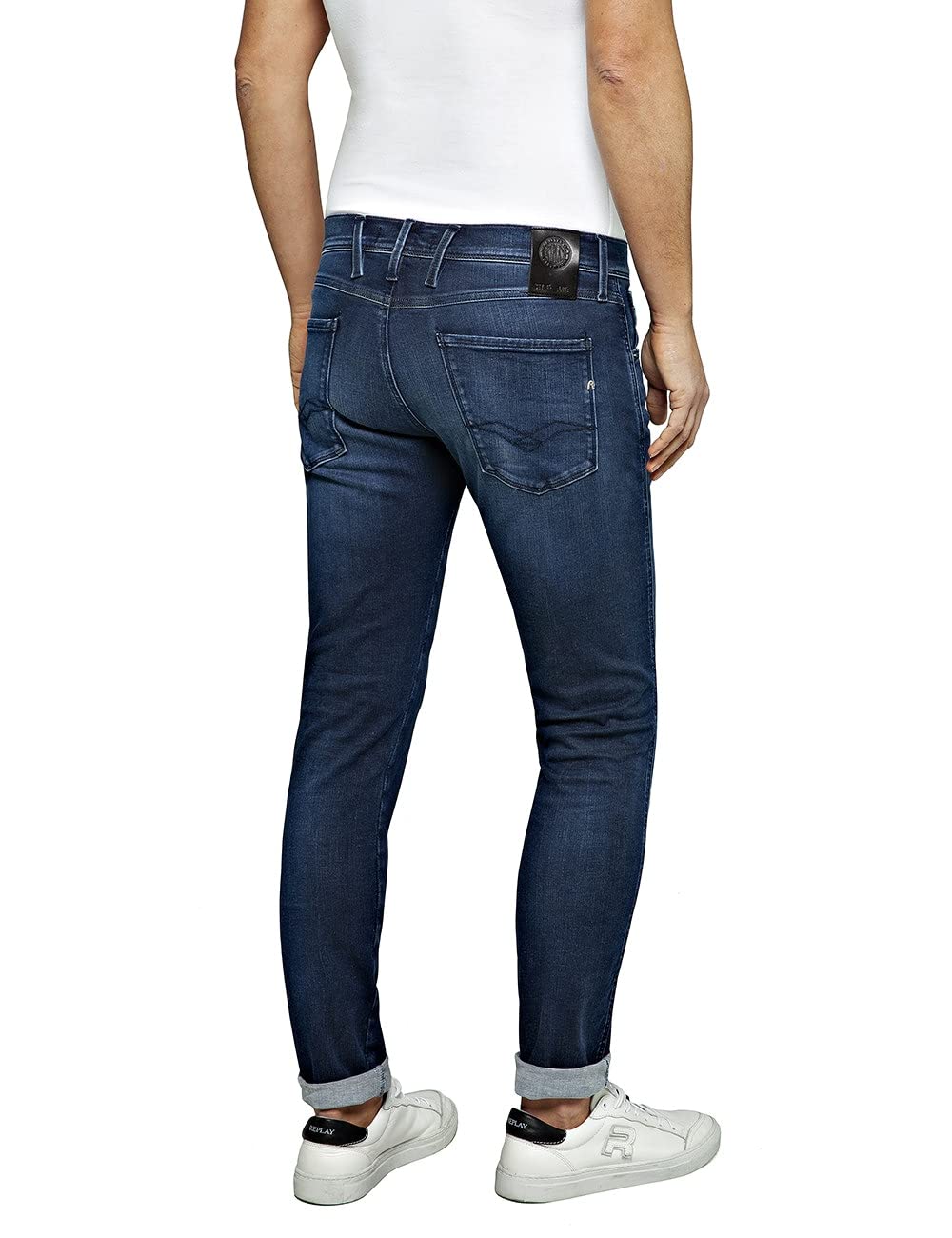 REPLAY Anbass Denim Jeans per Uomo, Stretch Jeans a gamba dritta con vita regolare, Modello: Slim Fit, Taglia: 27-40