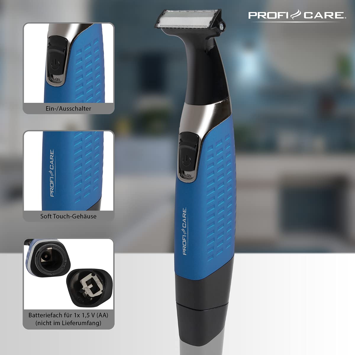 ProfiCare PC-BHT 3074 trymer do brody i włosów w uszach, 2 w 1, trymer do włosów, trymer do włosów dla mężczyzn, do stosowania na mokro i na sucho, w zestawie 5 nasadek grzebieniowych