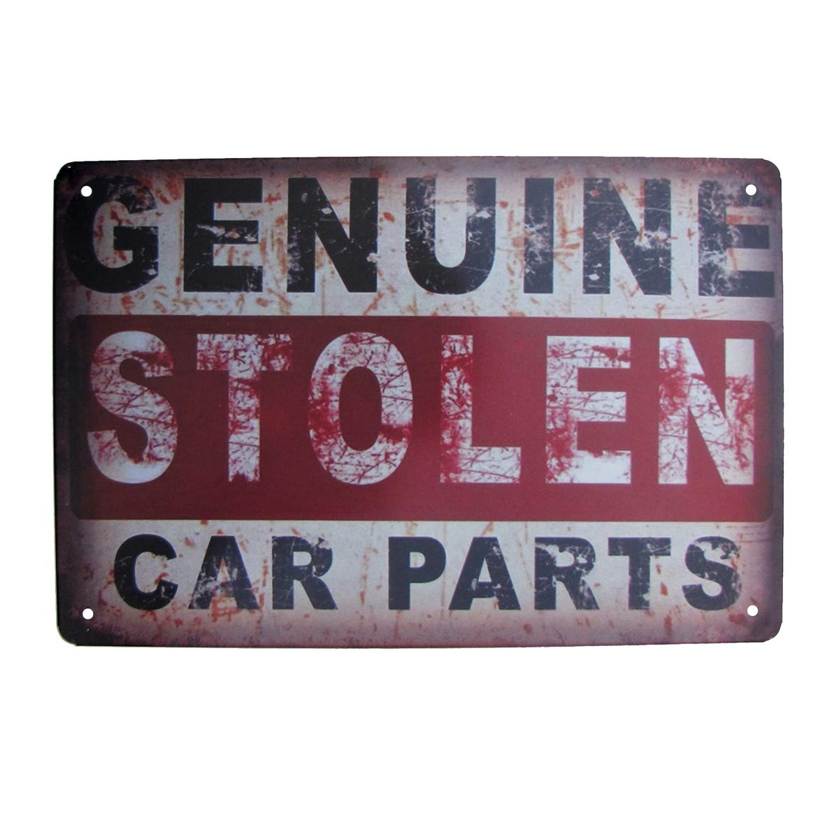 TG,LLCTreasure Gurus Funny Metal Genuine Stolen Car Parts Sign Novelty Retro Tin Man Cave Garage Shop Wall Decor
