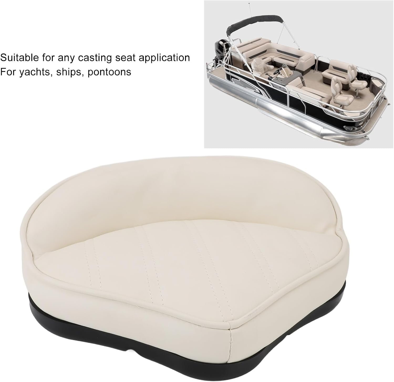 Fabater Casting Seat, Boat Cabin Seating, Universal Casting Boat Seat, Comfortable Fishing Seat,Waterproofing Sun Block Casting Deck Seat for Fishing Boat, Sightseeing Boat, Speedboat