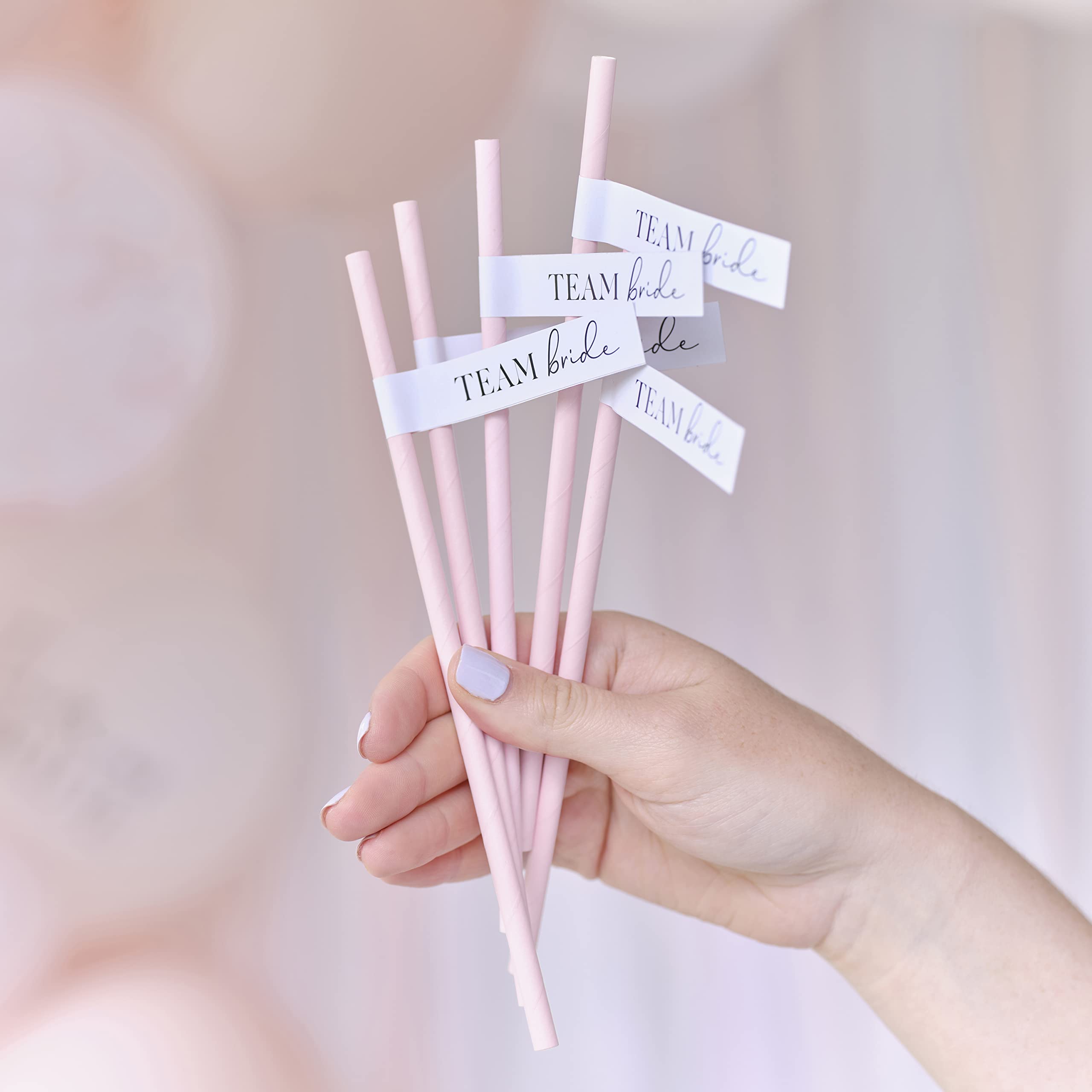 Ginger Ray Team Bride Hen Party Paper Straws Pack of 16