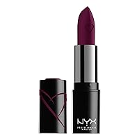 Vista 6 de NYX PROFESSIONAL MAKEUP Lápiz labial satinado Shout Loud, infundido con manteca de karité - Objetivos de esposa (Azul Rojo)