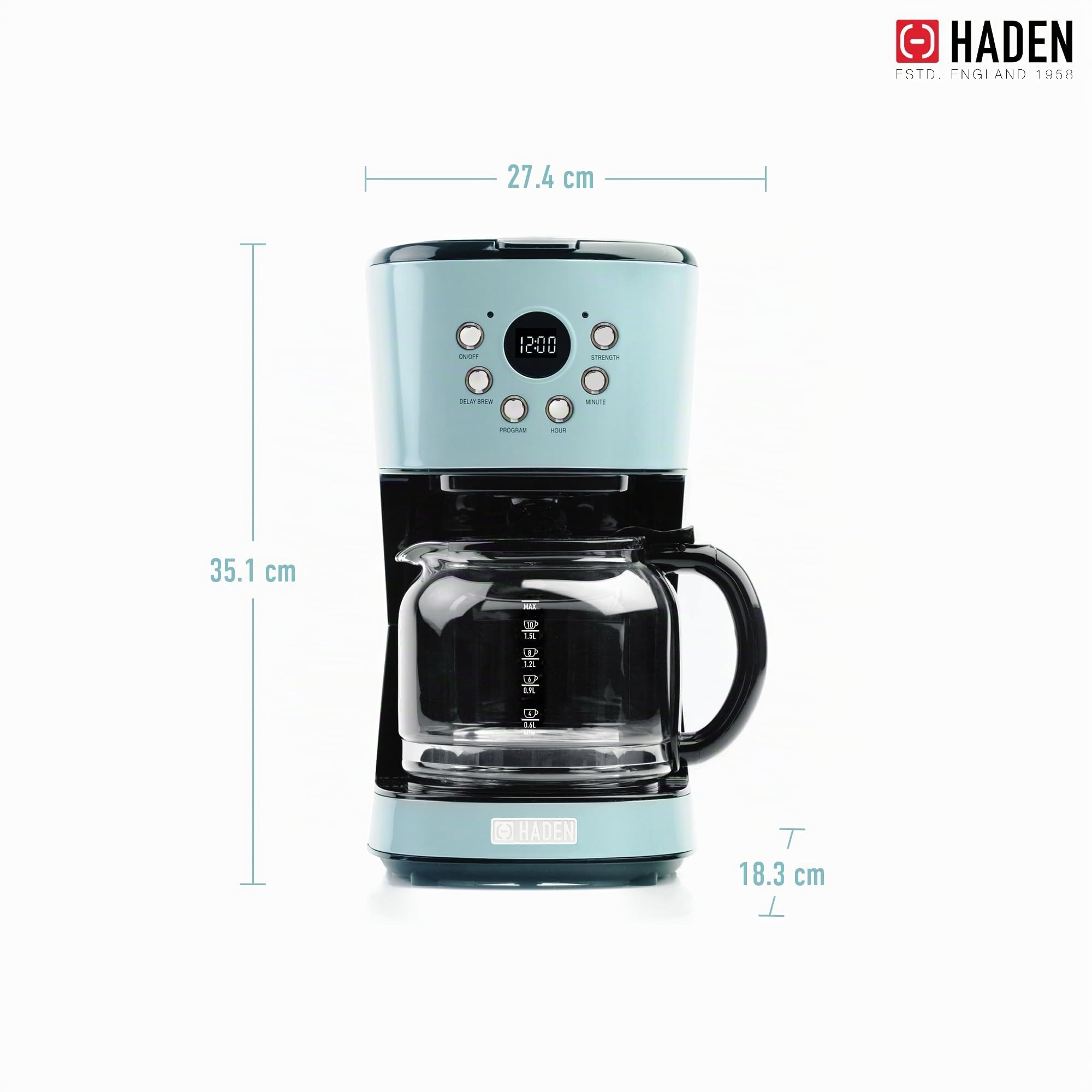 HADEN Heritage Kaffemaschine 1.8 L (Turquoise)