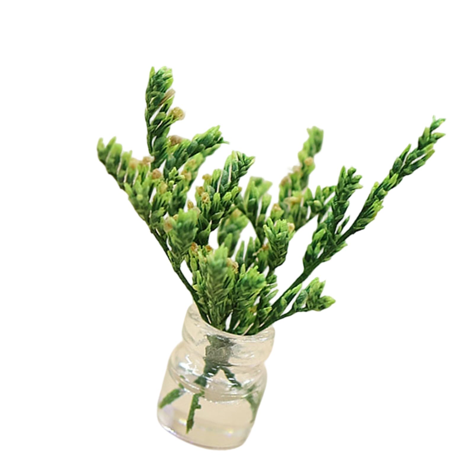 JDNH Vase Artifical Flower Action Figures Flower Miniature Plant Model Dolls Houses Plant Accessory Realistic Playset 1:12