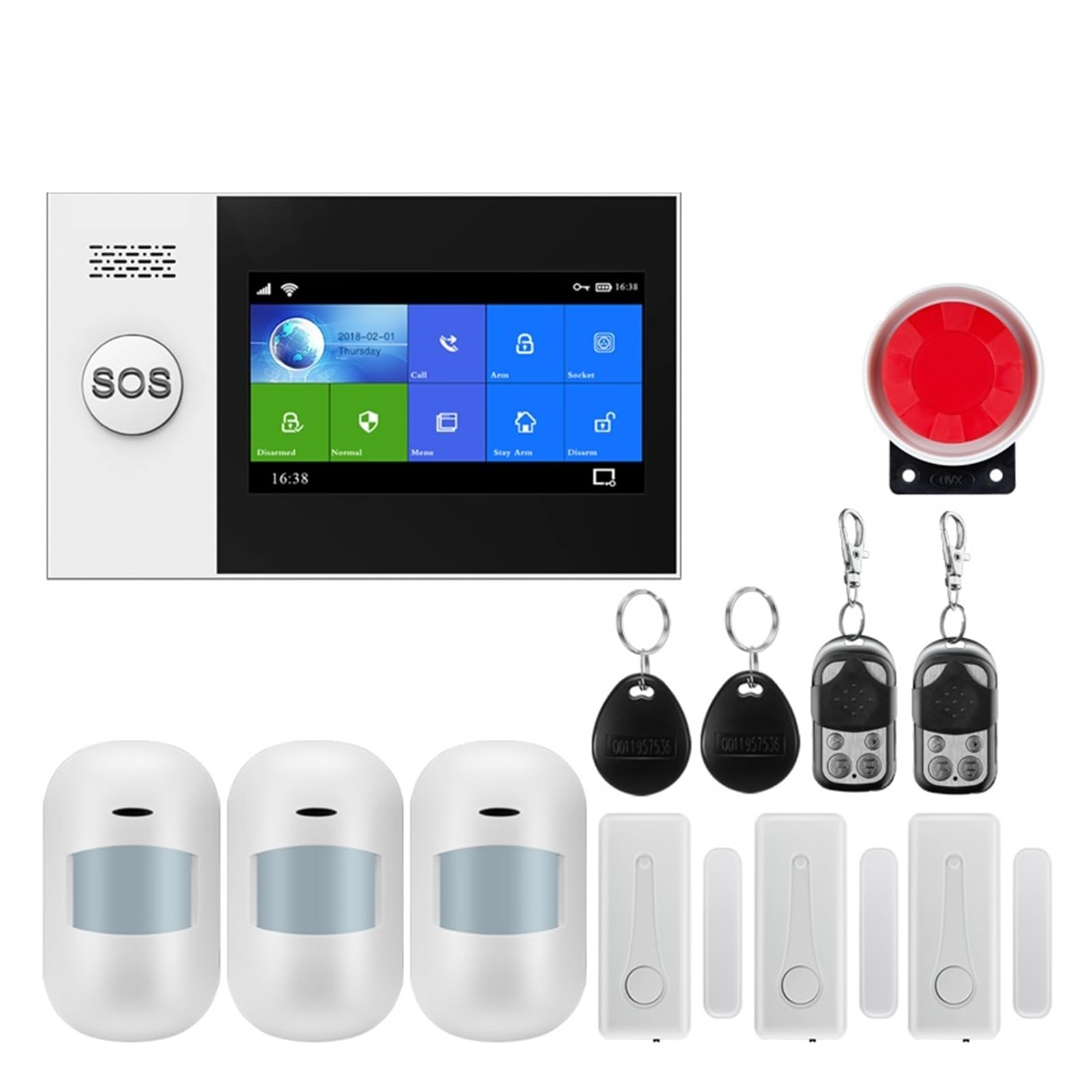 CUDTAPI Smart Alarm GSM Home Security With Motion Detector Sensor Burglar System APP Control(W4B3)