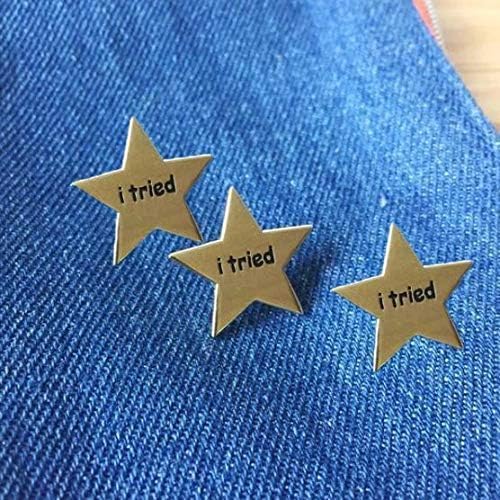 3Pcs i Tried Stars Enamel Pin Creative Pop-Enamel Pin Lapel Badges Brooch Funny Fashion Jewelry Brooches and Pins2