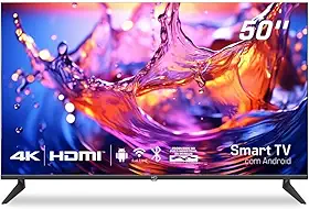 Smart TV 50' HQ UDE50HR315LN 4K com Conversor Digital 3 HDMI 2 USB WI-FI Android 11 Design Slim e Tela Frameless