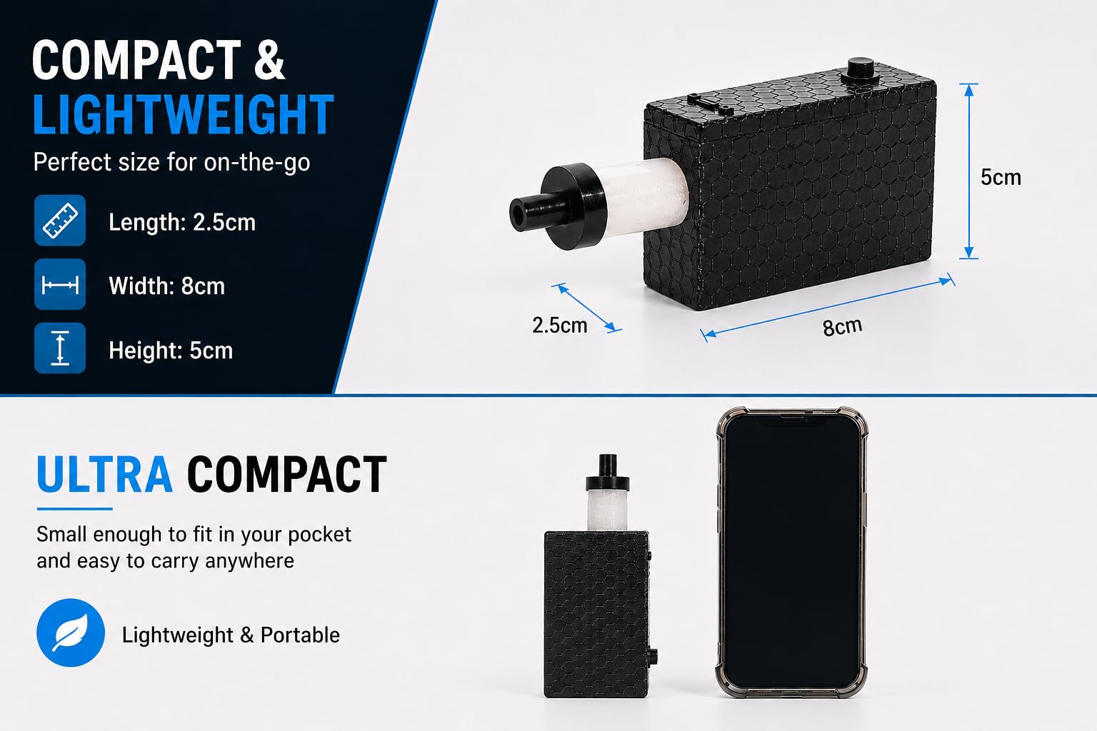 Encendido instantáneo, 3 niveles de humo, temporizador con protección automática, ideal para fotografía, vídeo, bodas y fiestas | Mini máquina de humo portátil con batería y mando a distancia