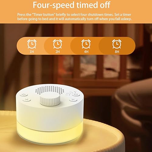 Miniatura 9 de Máquina inteligente de sonido para dormir con 24 pistas, luz cálida, 4 temporizadores de apagado automático, regalo de vacaciones para bebés y