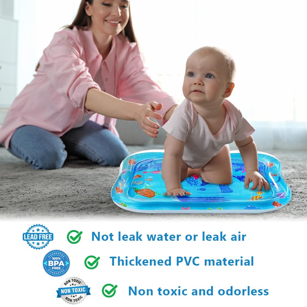 AYESY Tummy Time Mat,Inflatable Tummy Time Water Mat Baby Pad,Early Development Activity Pad for Infants & Toddlers 3 6 9 Months Newborn Girls Boys (66×50CM) - Image 3