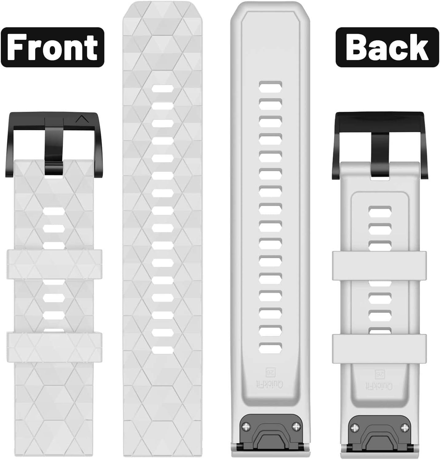 Compatible with Garmin Fenix 7X Band 26mm Width Soft Watch Straps Sport Bands Replacement for Fenix 7X/Fenix 6X/Fenix 6X Pro/Fenix 5X/Fenix 5X Plus/Fenix 3/Fenix 3 HR Smartwatches - Image 4