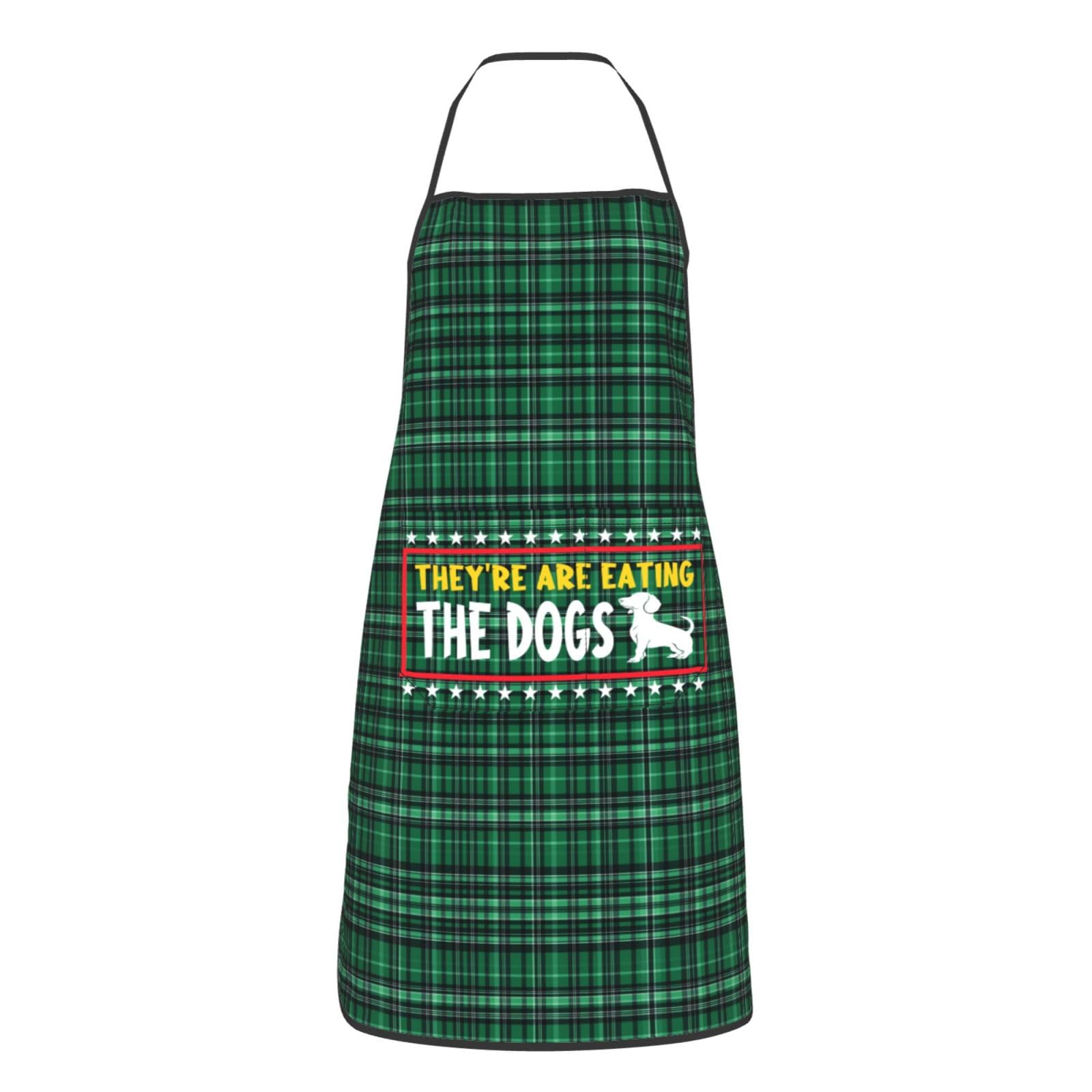 nopicsn They're Eating The Dogs Apron for cooking with Pockets Women Men Kitchen Chef Funny Aprons