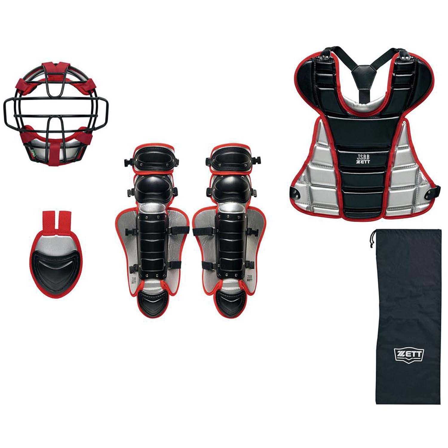 野球 ゼット キャッチャー 軟式野球用 防具4点セット ネイビー 新品